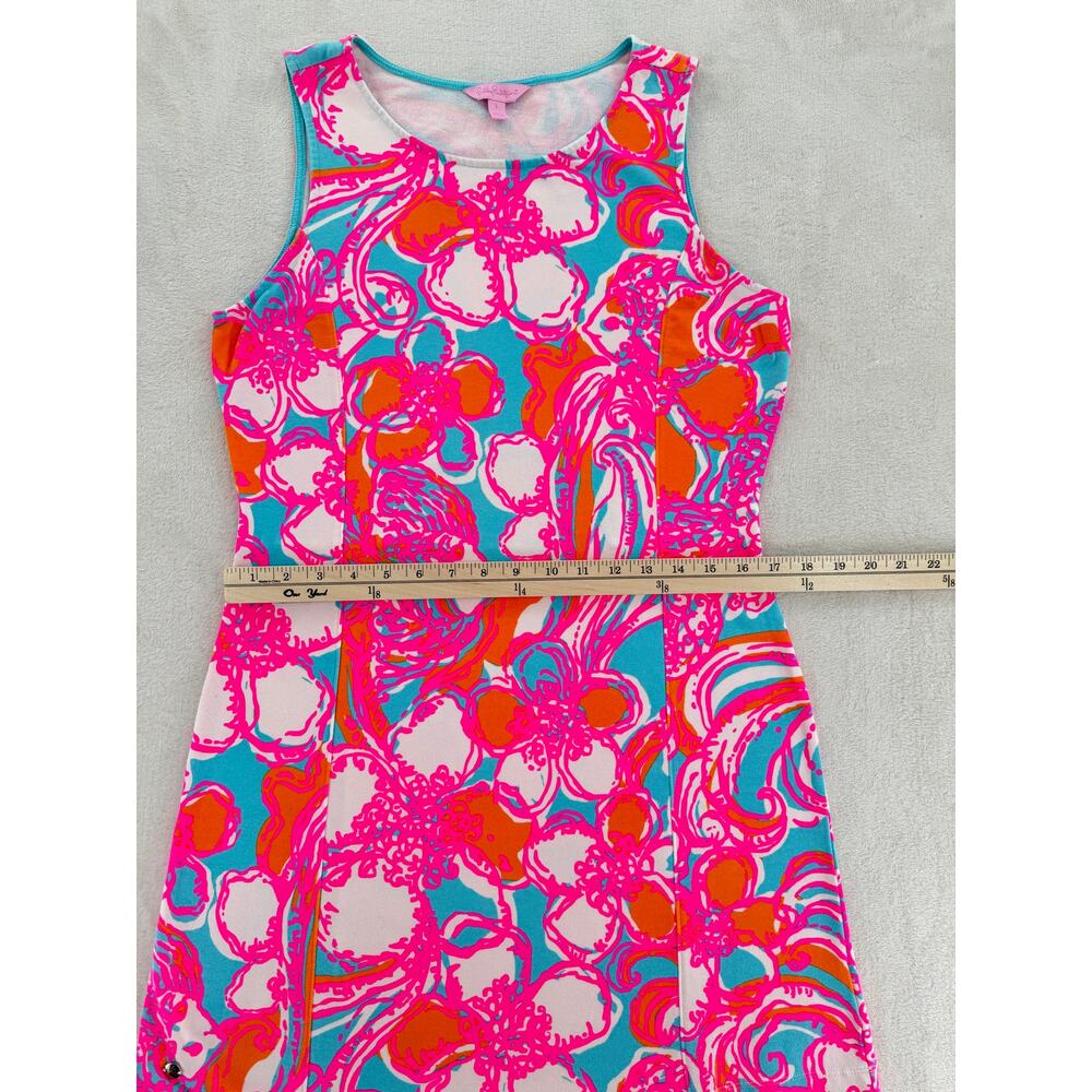 Lily Pulitzer Dress Feeling Tanked Groovy Floral Shift Cotton Sleeveless Large - Picture 9 of 10